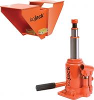 Kojack hydraulische caravankrik met waterpas 2 ton oranje