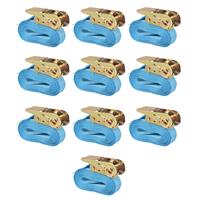 vidaXL Spanbanden 0,8 ton 4mx25mm blauw 10 st