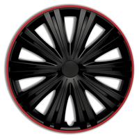 4-Delige Wieldoppenset Giga R 14-inch zwart/rood