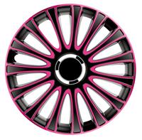 4-Delige Wieldoppenset LeMans 15-inch zwart/roze