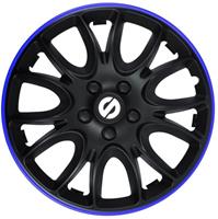 4-Delige Sparco Wieldoppenset Veneto 15-inch zwart/blauw