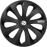 Sparco wieldoppen Sicilia 15 inch ABS zwart set van 4