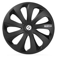 4-Delige Sparco Wieldoppenset Sicilia 14-inch zwart/carbon