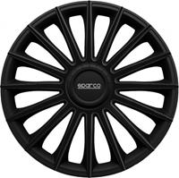 Sparco wieldoppen Torino 16 inch ABS zwart set van 4