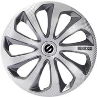 Sparco wieldoppen Sicilia 14 inch ABS zilver/grijs set van 4