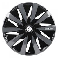 Sparco wieldoppen Lazio 13 inch ABS zwart/grijs set van 4