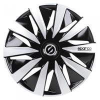 4-Delige Sparco Wieldoppenset Lazio 13-inch zwart/zilver