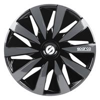 4-Delige Sparco Wieldoppenset Lazio 14-inch zwart/grijs