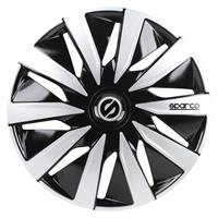 4-Delige Sparco Wieldoppenset Lazio 14-inch zwart/zilver