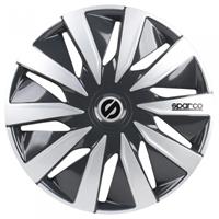 Sparco wieldoppen Lazio 14 inch ABS grijs/zilver set van 4