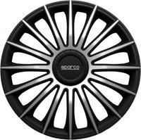 Sparco wieldoppen Torino 14 inch ABS zwart/zilver set van 4