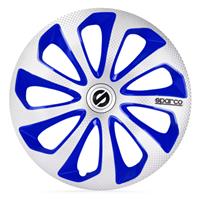 4-Delige Sparco Wieldoppenset Sicilia 16-inch zilver/blauw/carbon