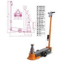 Beta 3067/70-13T Hydraulische luchtkrik - 8-10 bar - 600l/min