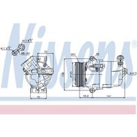 Compressor, airconditioning NISSENS, Spanning (Volt)12V, u.a. für Opel, Vauxhall