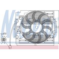 Ventilator, condensor, airconditioning NISSENS, 4-polig, 12 V