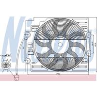 Koelventilatorwiel NISSENS, Diameter (mm)398mm, Spanning (Volt)12V, u.a. für BMW