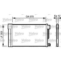 Condensor, airconditioning Valeo, u.a. für Fiat, Opel, Alfa Romeo, Peugeot, Citroën, Vauxhall