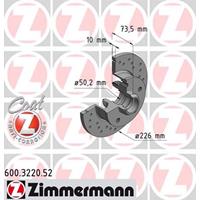 Remschijf SPORT REMSCHIJF COAT Z Zimmermann, Remschijftype: Geperforeerd, u.a. für VW, Seat