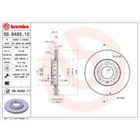 Remschijf BREMBO XTRA LINE BREMBO, Remschijftype: Geperforeerd / Geventileerd, u.a. für Opel, Vauxhall