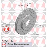 Remschijf SPORT REMSCHIJF COAT Z Zimmermann, Remschijftype: Binnen geventileerd, u.a. für Opel, Vauxhall, Chevrolet, Saab