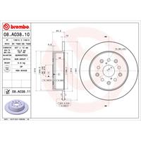 Remschijf BREMBO, Remschijftype: Massief, Diameter (mm)269mm, u.a. für Toyota