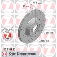 Remschijf SPORT REMSCHIJF COAT Z Zimmermann, Remschijftype: Buiten geventileerd, u.a. für Audi