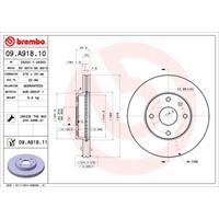 Remschijf COATED DISC LINE BREMBO, Remschijftype: Binnen geventileerd, u.a. für Audi