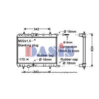 AKS Dasis Wasserkühler 060057N Kühler,Motorkühler PEUGEOT,CITROËN,206 Schrägheck 2A/C,206 CC 2D,307 SW 3H,307 CC 3B,307 3A/C,308 SW,206 SW 2E/K