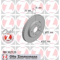 Remschijf COAT Z Zimmermann, Remschijftype: Buiten geventileerd, u.a. für Toyota, Citroën, Peugeot