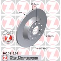 Remschijf COAT Z Zimmermann, Remschijftype: Massief, u.a. für VW, Skoda, Audi, Seat