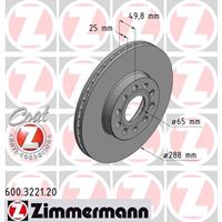 Remschijf COAT Z Zimmermann, Remschijftype: Binnen geventileerd, u.a. für Skoda, VW, Audi, Seat