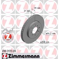 Remschijf COAT Z Zimmermann, Remschijftype: Binnen geventileerd, u.a. für Honda