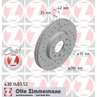 Zimmermann Bremsscheiben 430.1485.52 Scheibenbremsen,Bremsscheibe OPEL,VAUXHALL,CORSA C F08, F68,ZAFIRA B A05,ASTRA H Caravan L35,MERIVA,ZAFIRA A F75_