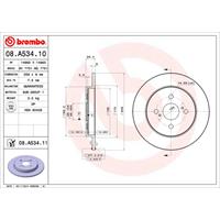 Remschijf COATED DISC LINE BREMBO, Remschijftype: Massief, u.a. für Toyota