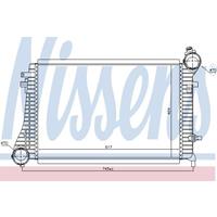 Intercooler, inlaatluchtkoeler NISSENS, u.a. für VW, Seat, Skoda, Audi