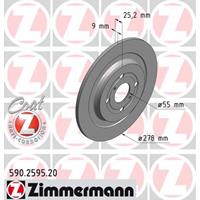 Zimmermann Bremsscheiben 590.2595.20 Scheibenbremsen,Bremsscheibe TOYOTA,YARIS SCP9_, NSP9_, KSP9_, NCP9_, ZSP9_
