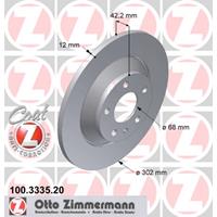 Zimmermann Bremsscheiben 100.3335.20 Scheibenbremsen,Bremsscheibe AUDI,A6 Allroad 4FH, C6