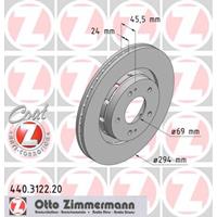 Remschijf COAT Z Zimmermann, Remschijftype: Binnen geventileerd, u.a. für Mitsubishi, Peugeot, Citroën