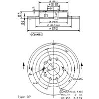 Remschijf BREMBO XTRA LINE BREMBO, Remschijftype: Geperforeerd, u.a. für Saab, Opel, Vauxhall, Cadillac