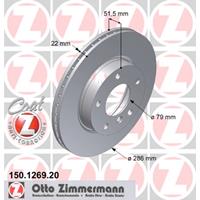 Remschijf COAT Z Zimmermann, Remschijftype: Binnen geventileerd, u.a. für BMW