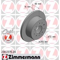 Bremsscheibe Hinterachse Zimmermann 230.2375.20