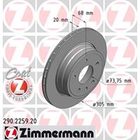 Zimmermann Bremsscheiben 290.2259.20 Scheibenbremsen,Bremsscheibe JAGUAR,DAIMLER,XJ NAW, NBW,XJ X300,XK 8 Convertible QDV,XJSC Convertible