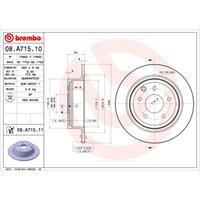 BREMBO Bremsscheiben 08.A725.10 Scheibenbremsen,Bremsscheibe FORD,FOCUS III Turnier,FOCUS III,FOCUS III Stufenheck,FOCUS III Kasten/Schrägheck