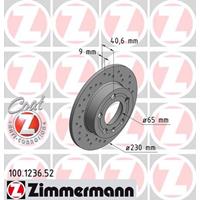 Remschijf SPORT REMSCHIJF COAT Z Zimmermann, Remschijftype: Geperforeerd, u.a. für Seat, Skoda, VW, Audi