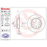 Remschijf COATED DISC LINE BREMBO, Remschijftype: Massief, u.a. für Vauxhall, Saab, Opel, Cadillac