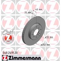 Zimmermann Bremsscheiben 540.2491.20 Scheibenbremsen,Bremsscheibe OPEL,SUZUKI,VAUXHALL,AGILA B H08,SWIFT III MZ, EZ,SPLASH,AGILA Mk II B