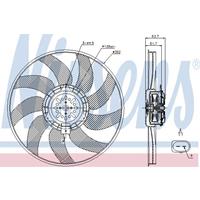 Koelventilatorwiel NISSENS, Diameter (mm)382mm, Spanning (Volt)12V, u.a. für Audi, Porsche