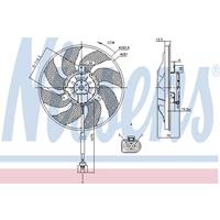 Koelventilatorwiel NISSENS, Diameter (mm)281mm, Spanning (Volt)12V, u.a. für VW