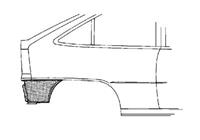 opel PLAATWERKDEEL Achterhoekplaat R 3,5 D