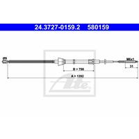 Seilzug, Feststellbremse | ATE (24.3727-0159.2)